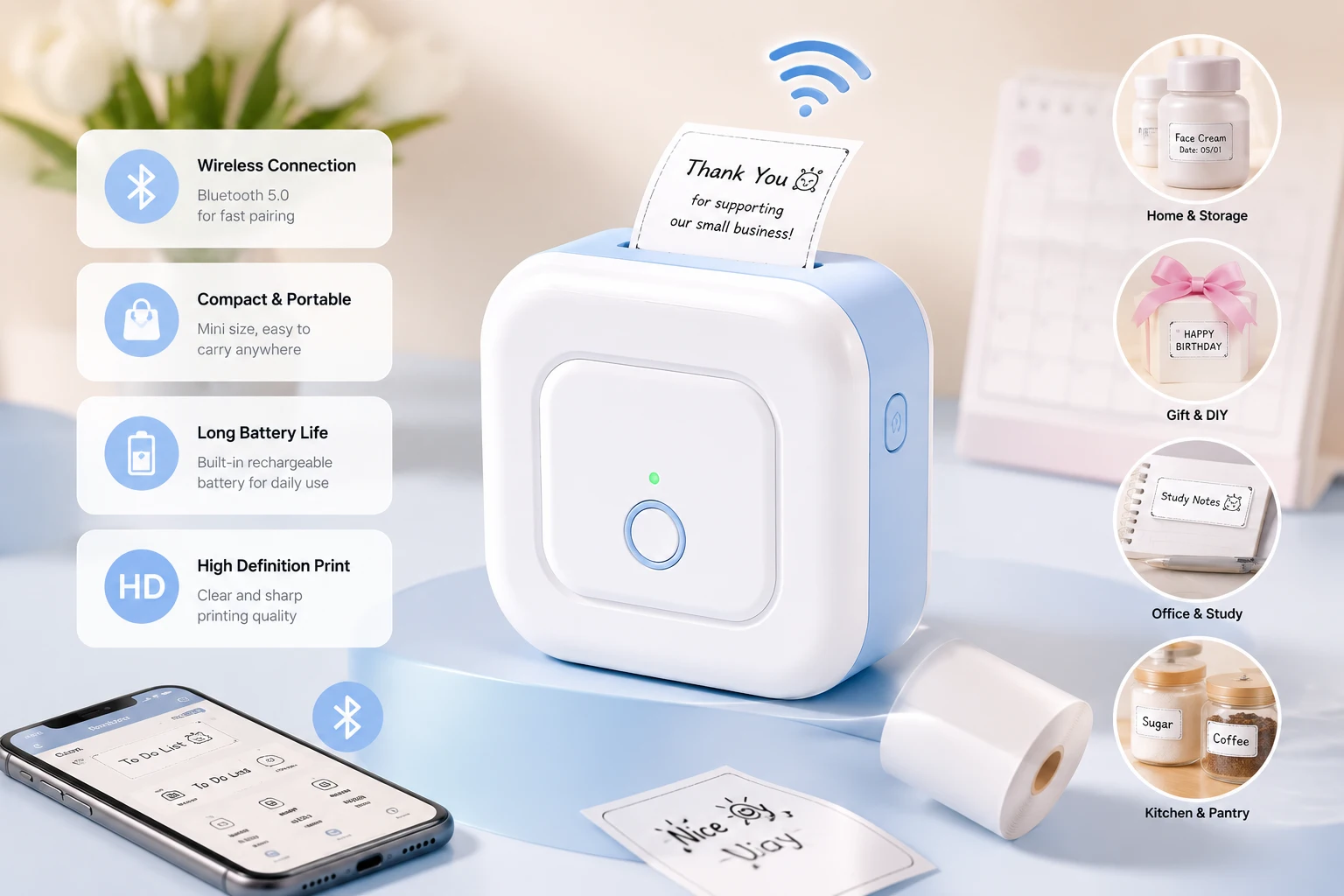 Wireless Mini Label Printer