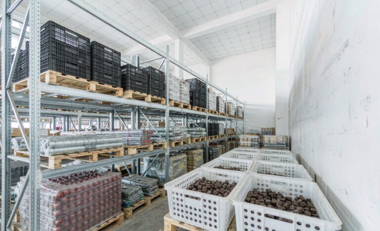 Pallets of inventory stored in a fulfillment warehouse